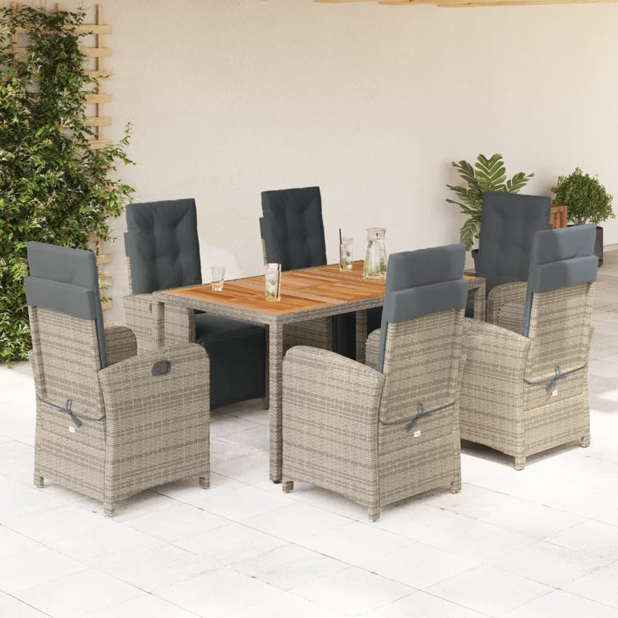 Set Mobilier De Grădină Cu Perne, 7 Piese, , Poliratan