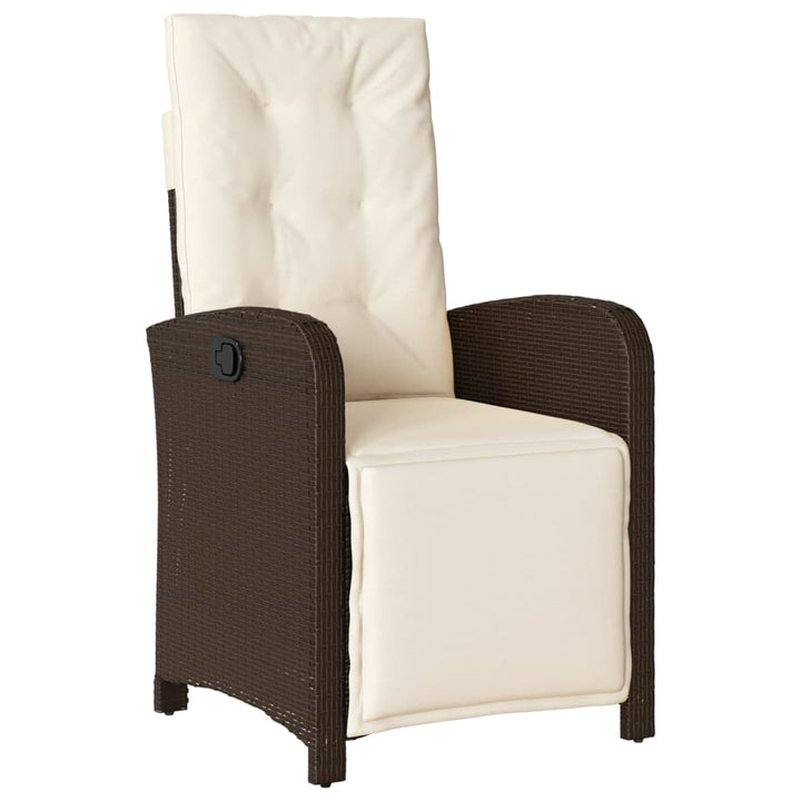 Set Mobilier De Grădină Cu Perne, 9 Piese, Maro, Poliratan