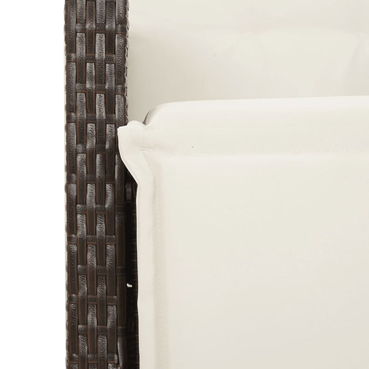 Set Mobilier De Grădină Cu Perne, 9 Piese, Maro, Poliratan