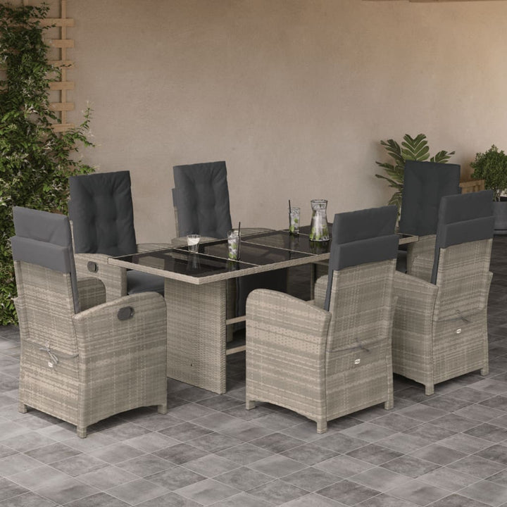 Set Mobilier De Grădină Cu Perne, 9 Piese, Maro, Poliratan