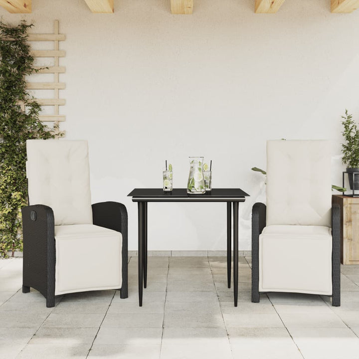 Set Mobilier De Grădină Cu Perne, 5 Piese, Negru, Poliratan