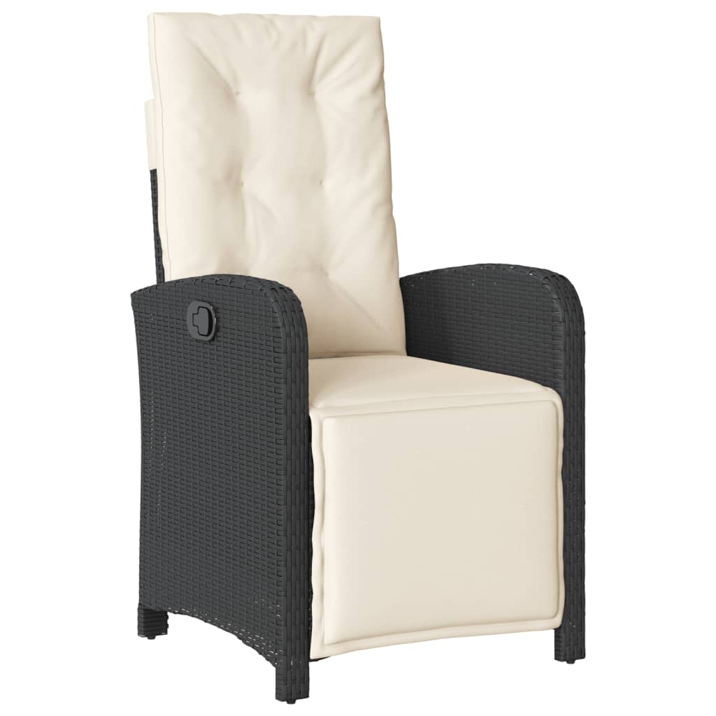 Set Mobilier De Grădină Cu Perne, 5 Piese, Negru, Poliratan