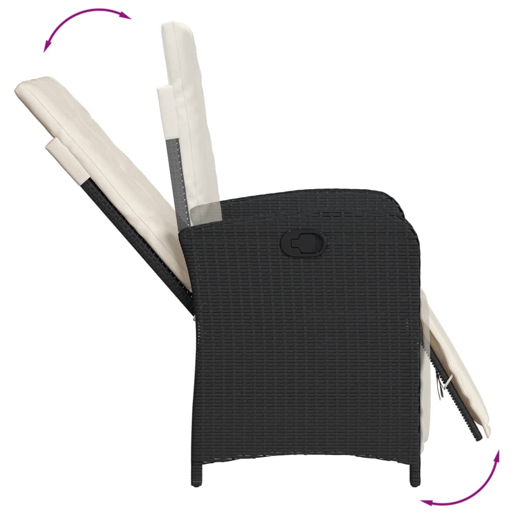 Set Mobilier De Grădină Cu Perne, 5 Piese, Negru, Poliratan