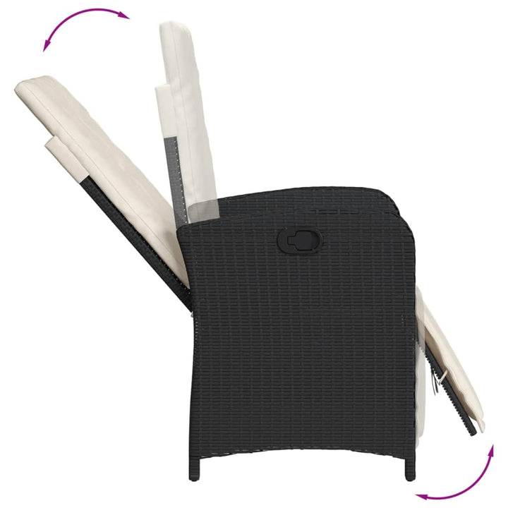 Set Mobilier De Grădină Cu Perne, 5 Piese, Negru, Poliratan