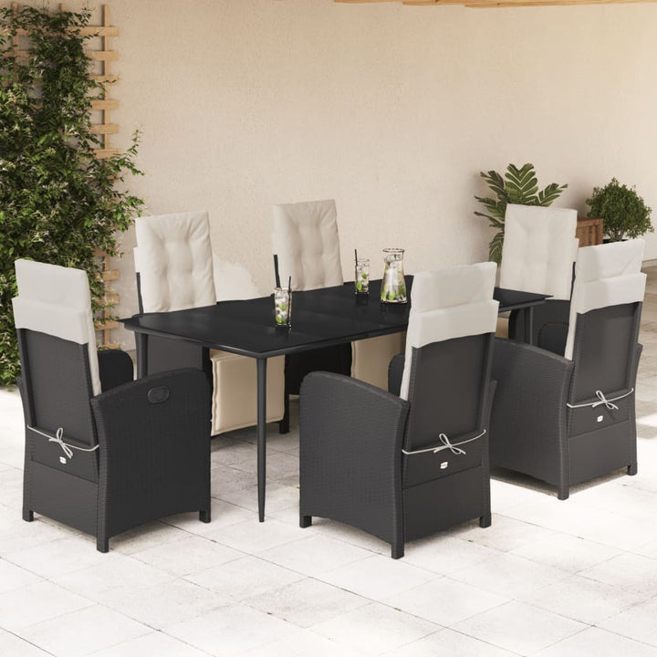 Set Mobilier De Grădină Cu Perne, 5 Piese, Negru, Poliratan