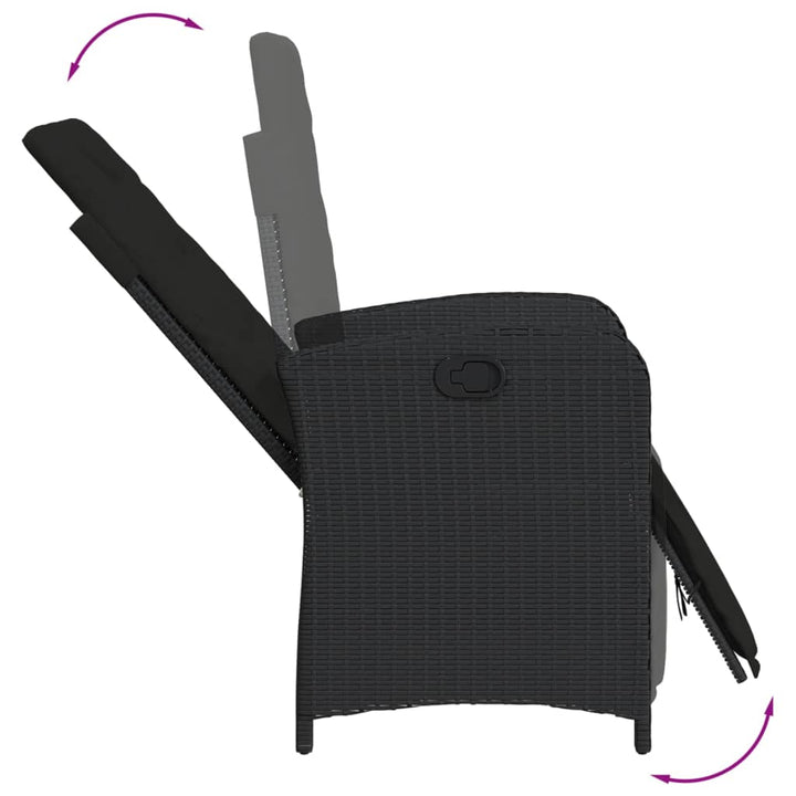 Set Mobilier De Grădină Cu Perne, 9 Piese, Negru, Poliratan