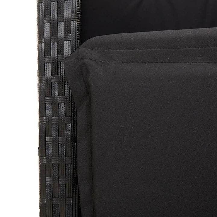 Set Mobilier De Grădină Cu Perne, 9 Piese, Negru, Poliratan