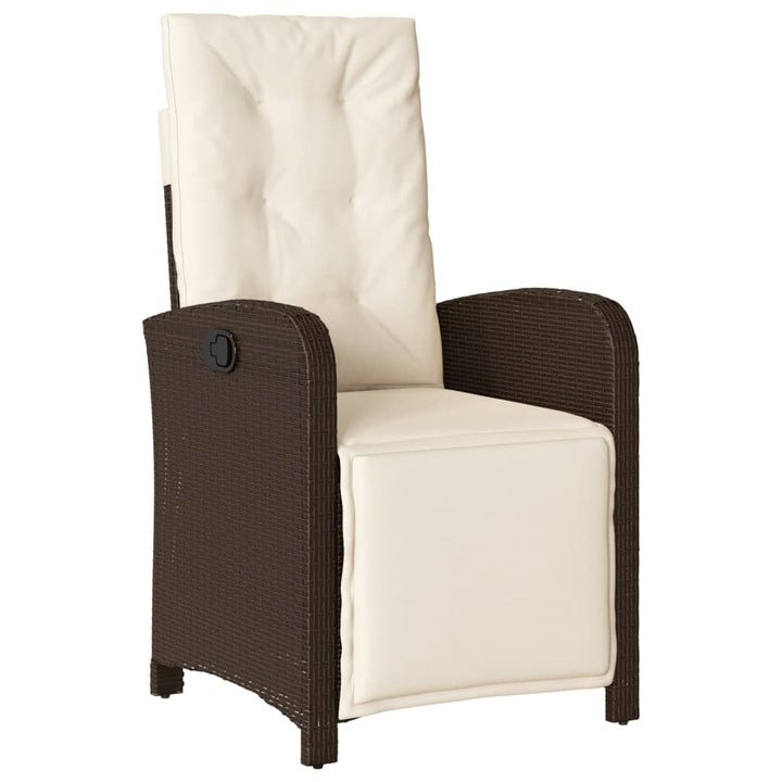 Set Mobilier De Grădină Cu Perne, 9 Piese, Maro, Poliratan