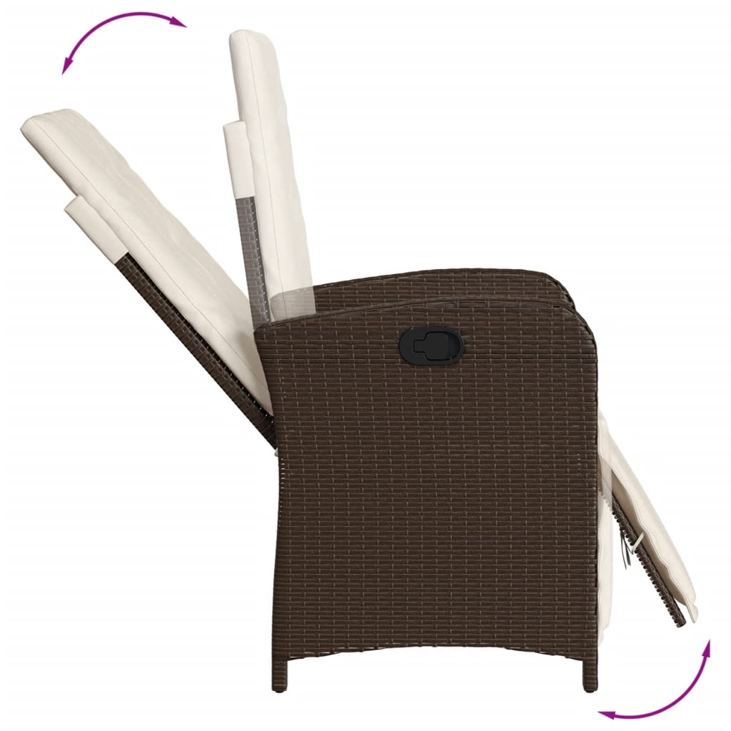Set Mobilier De Grădină Cu Perne, 9 Piese, Maro, Poliratan