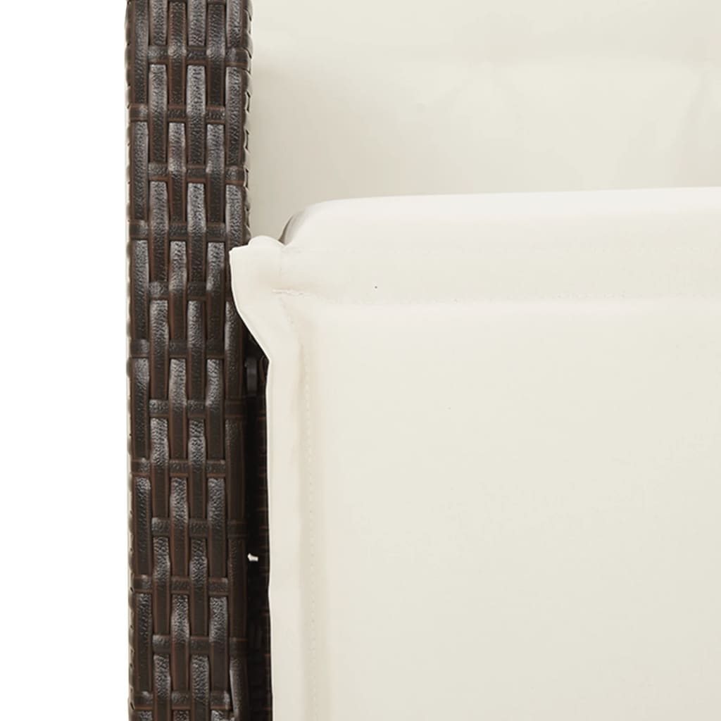 Set Mobilier De Grădină Cu Perne, 9 Piese, Maro, Poliratan
