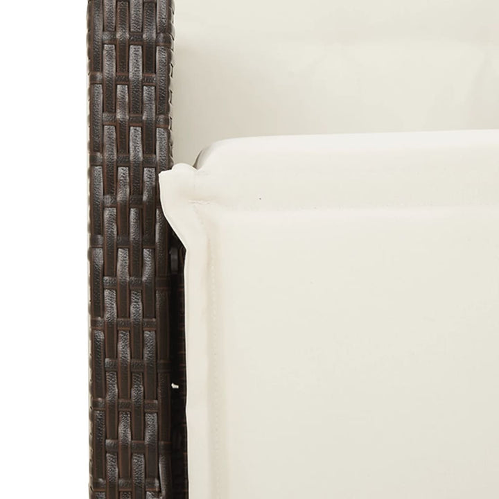 Set Mobilier De Grădină Cu Perne, 9 Piese, Maro, Poliratan