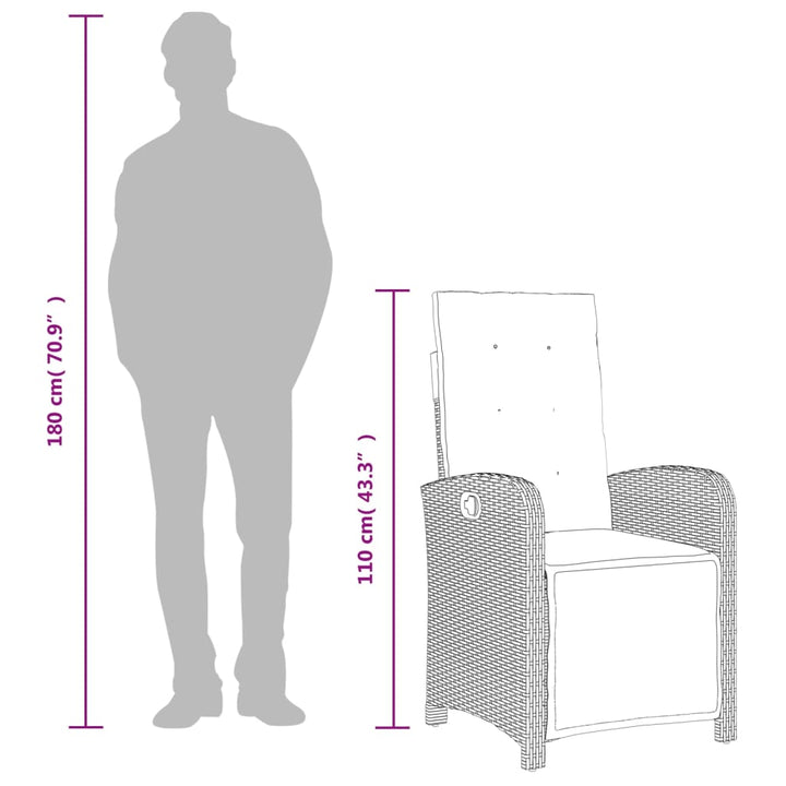 Set Mobilier De Grădină Cu Perne, 9 Piese, Maro, Poliratan
