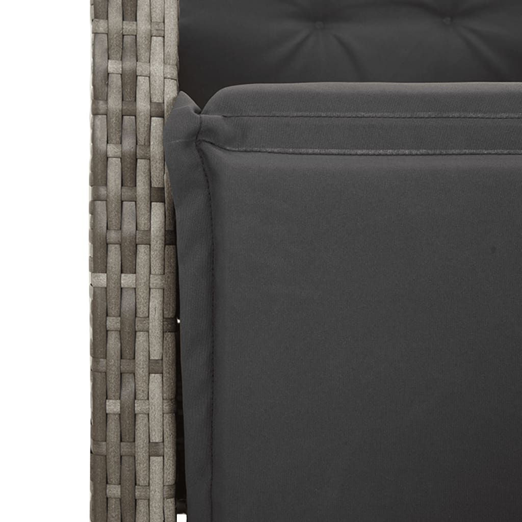 Set Mobilier Grădină Cu Perne, 9 Piese, Gri, Poliratan
