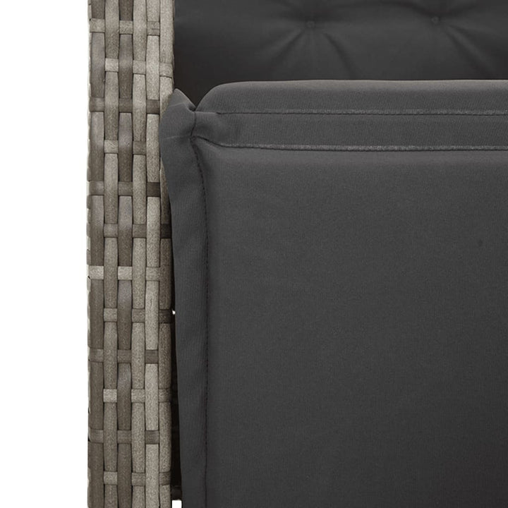 Set Mobilier Grădină Cu Perne, 9 Piese, Gri, Poliratan