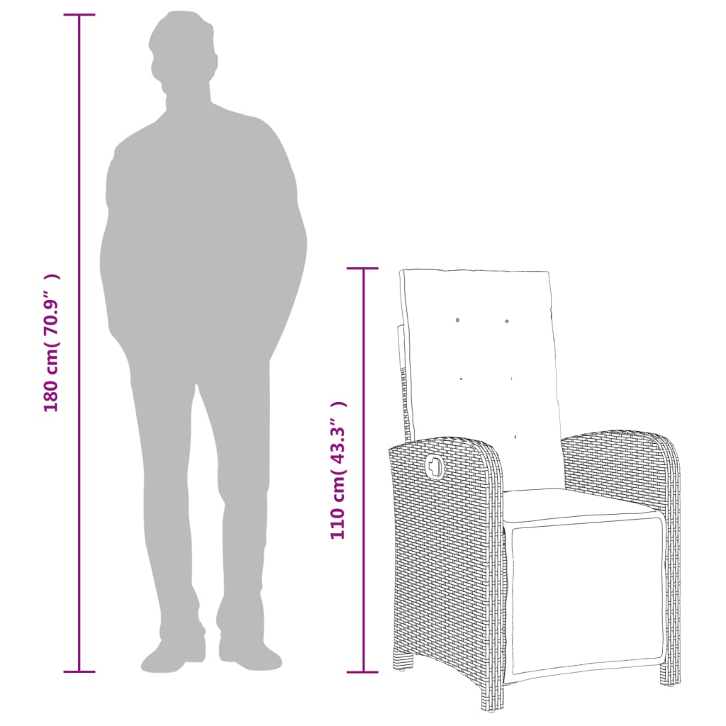 Set Mobilier Grădină Cu Perne, 9 Piese, Gri, Poliratan