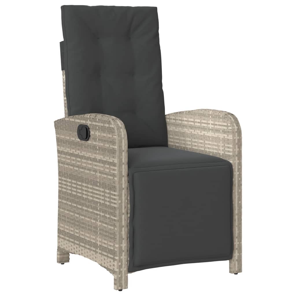 Set Mobilier Grădină Cu Perne, 9 Piese, Gri Deschis, Poliratan