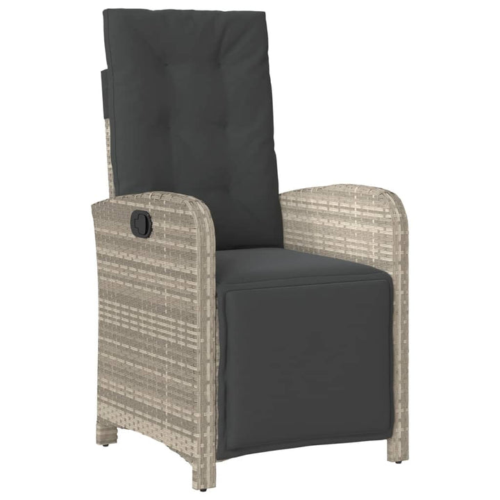 Set Mobilier Grădină Cu Perne, 9 Piese, Gri Deschis, Poliratan