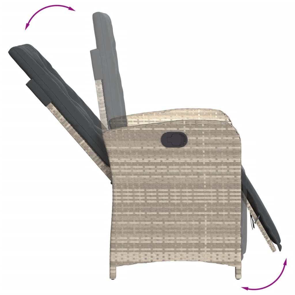 Set Mobilier Grădină Cu Perne, 9 Piese, Gri Deschis, Poliratan