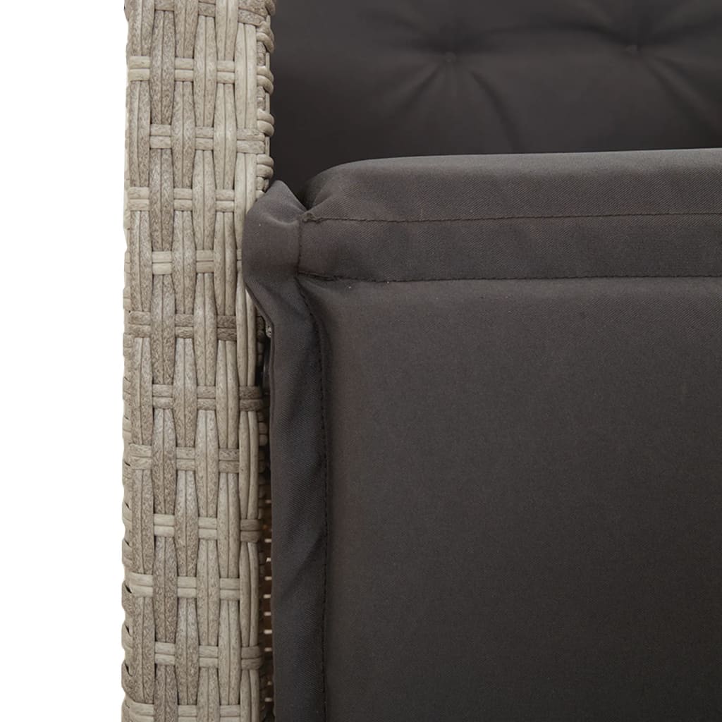 Set Mobilier Grădină Cu Perne, 9 Piese, Gri Deschis, Poliratan