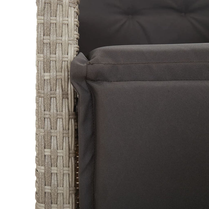 Set Mobilier Grădină Cu Perne, 9 Piese, Gri Deschis, Poliratan