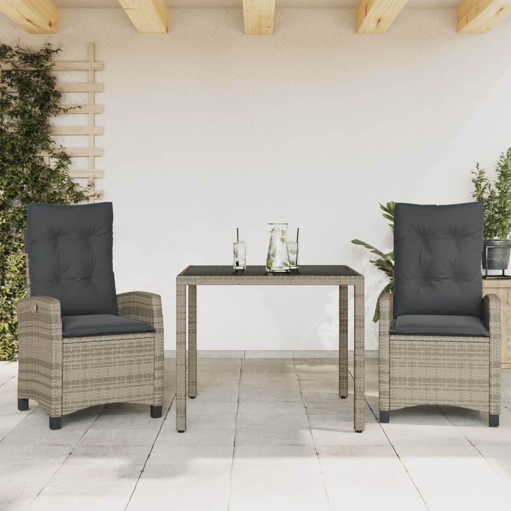 Set Mobilier De Grădină Cu Perne, 5 Piese, Gri, Poliratan