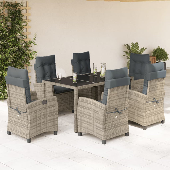 Set Mobilier De Grădină Cu Perne, 5 Piese, Gri, Poliratan