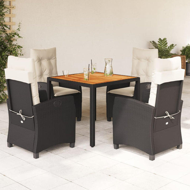 Set Mobilier De Grădină Cu Perne, 3 Piese, Negru, Poliratan