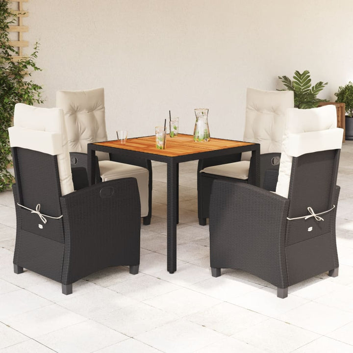 Set Mobilier De Grădină Cu Perne, 3 Piese, Negru, Poliratan