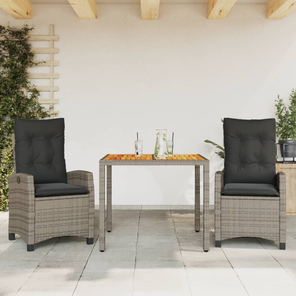 Set Mobilier De Grădină Cu Perne, 5 Piese, Gri, Poliratan
