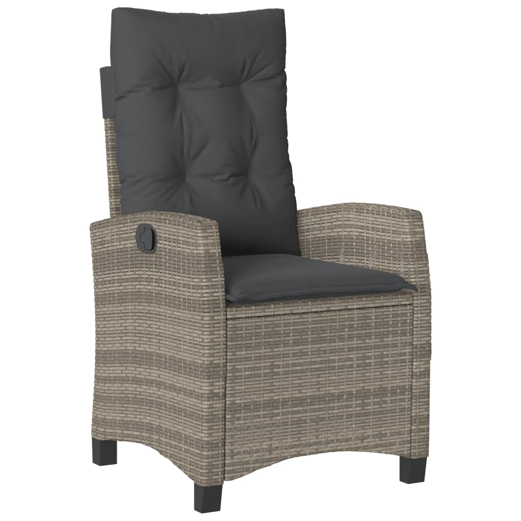Set Mobilier De Grădină Cu Perne, 5 Piese, Gri, Poliratan