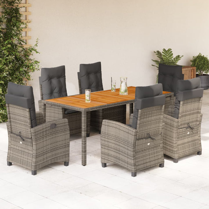 Set Mobilier De Grădină Cu Perne, 5 Piese, Gri, Poliratan