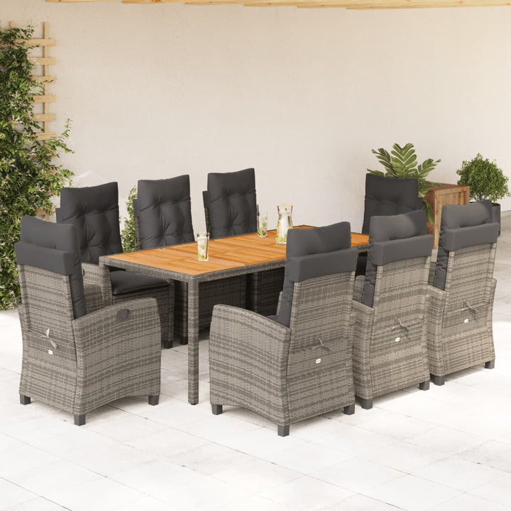 Set Mobilier De Grădină Cu Perne, 5 Piese, Gri, Poliratan