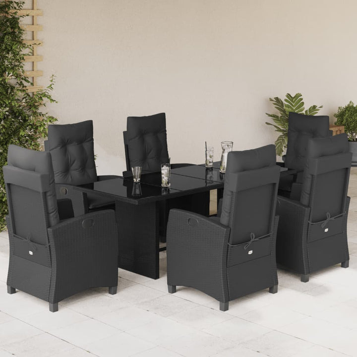 Set Mobilier De Grădină Cu Perne, 7 Piese, Maro, Poliratan