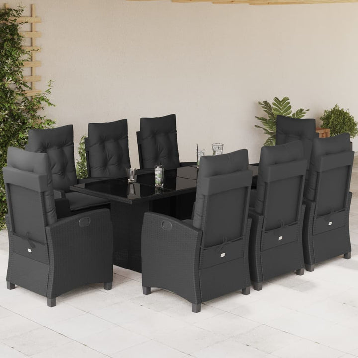Set Mobilier De Grădină Cu Perne, 7 Piese, Maro, Poliratan