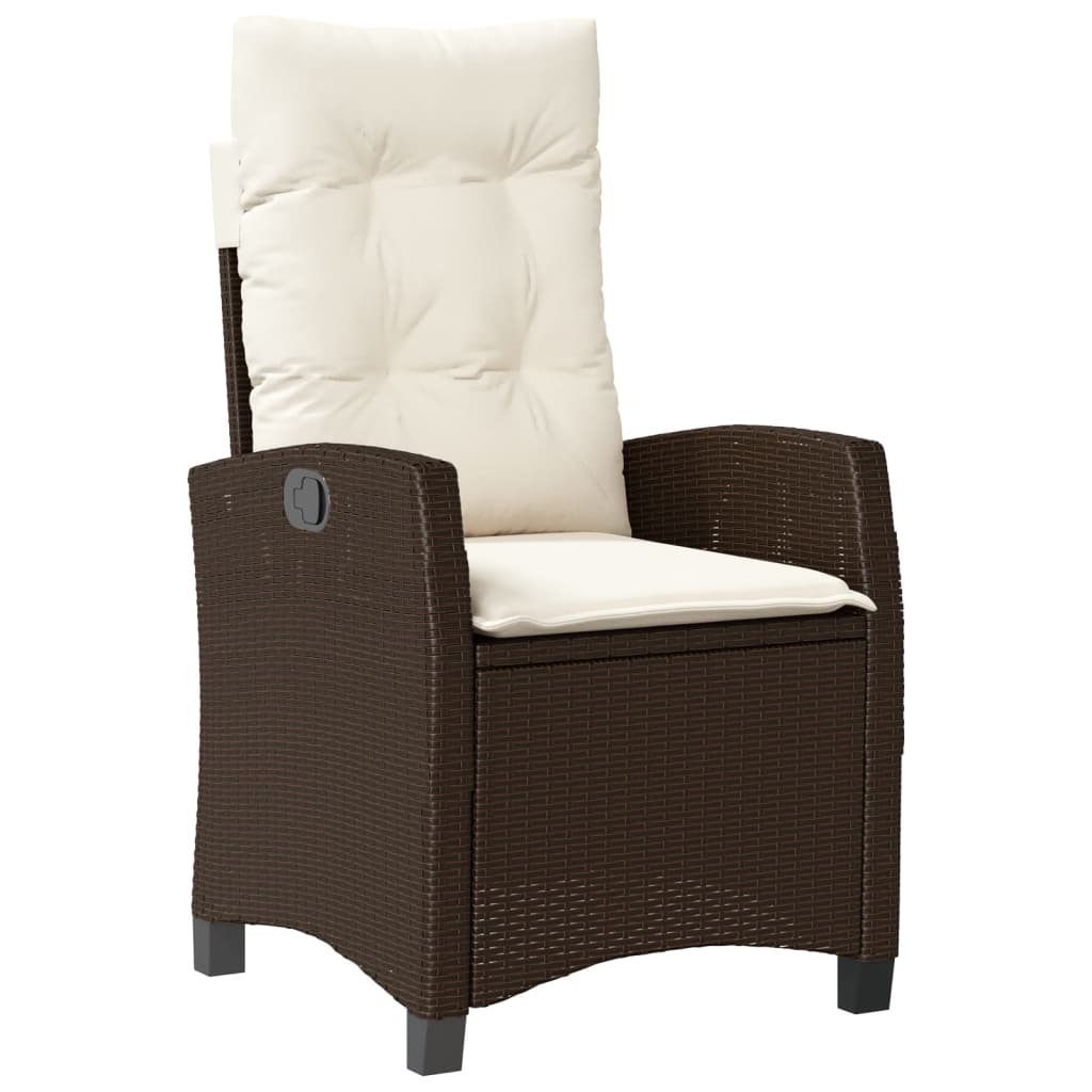 Set Mobilier De Grădină Cu Perne, 7 Piese, Maro, Poliratan