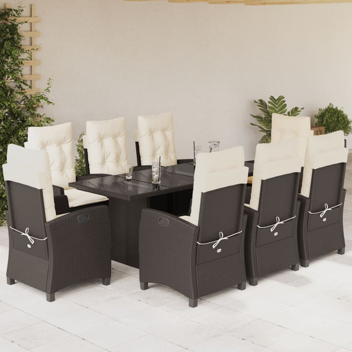 Set Mobilier De Grădină Cu Perne, 7 Piese, Maro, Poliratan