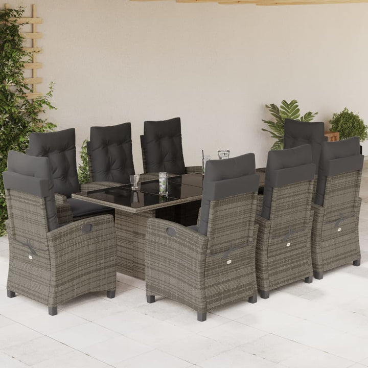 Set Mobilier De Grădină Cu Perne, 7 Piese, Maro, Poliratan
