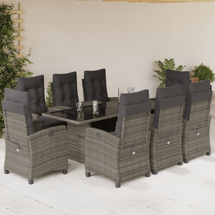 Set Mobilier De Grădină Cu Perne, 7 Piese, Maro, Poliratan
