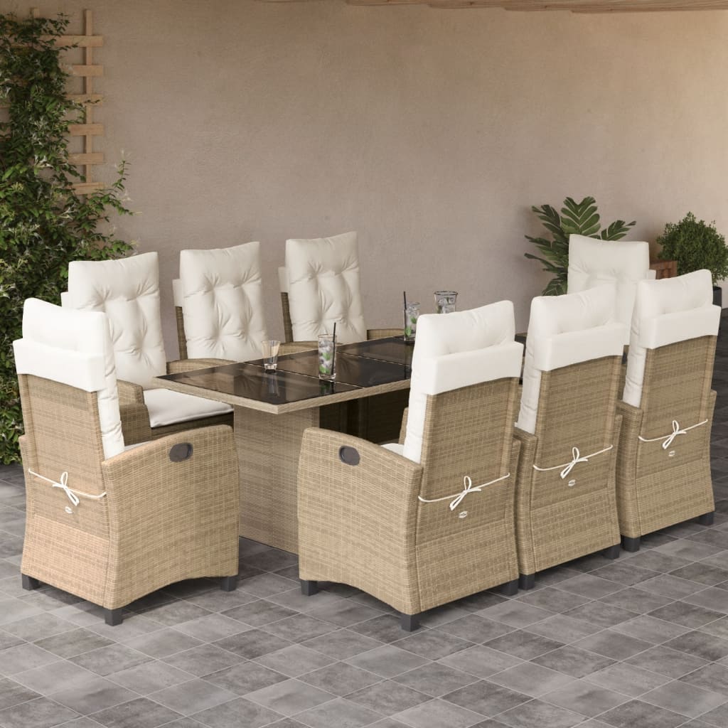 Set Mobilier De Grădină Cu Perne, 7 Piese, Maro, Poliratan