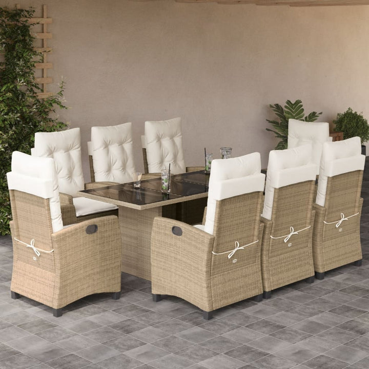 Set Mobilier De Grădină Cu Perne, 7 Piese, Maro, Poliratan