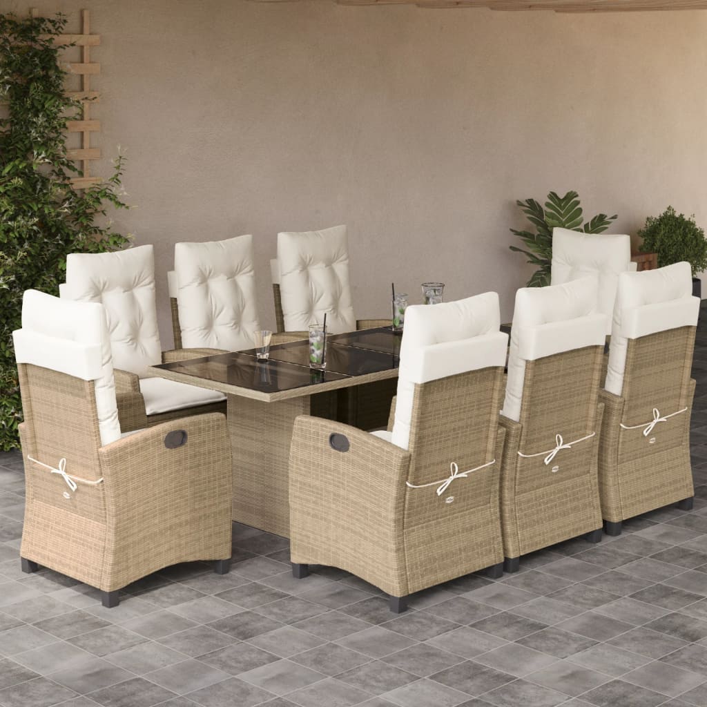 Set Mobilier De Grădină Cu Perne, 7 Piese, Maro, Poliratan