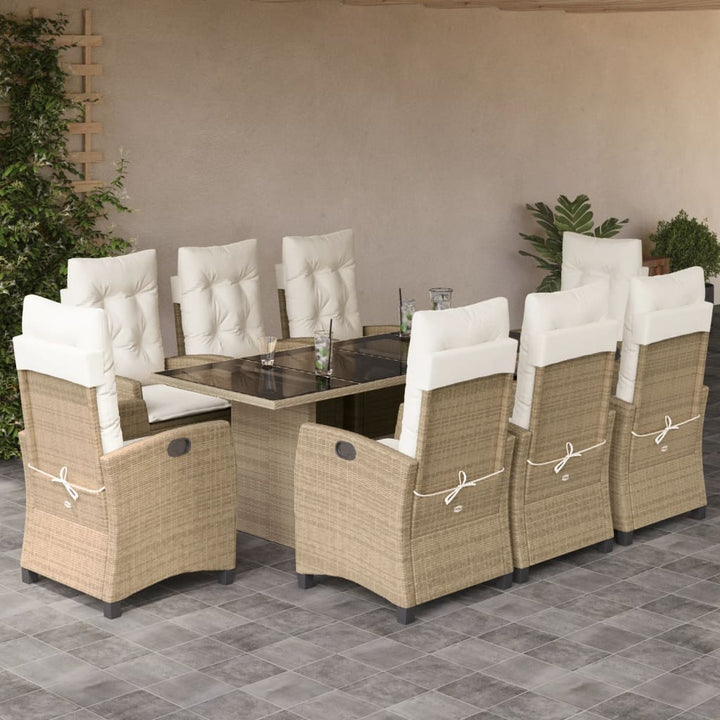 Set Mobilier De Grădină Cu Perne, 7 Piese, Maro, Poliratan