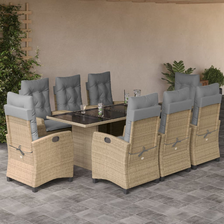 Set Mobilier De Grădină Cu Perne, 7 Piese, Maro, Poliratan