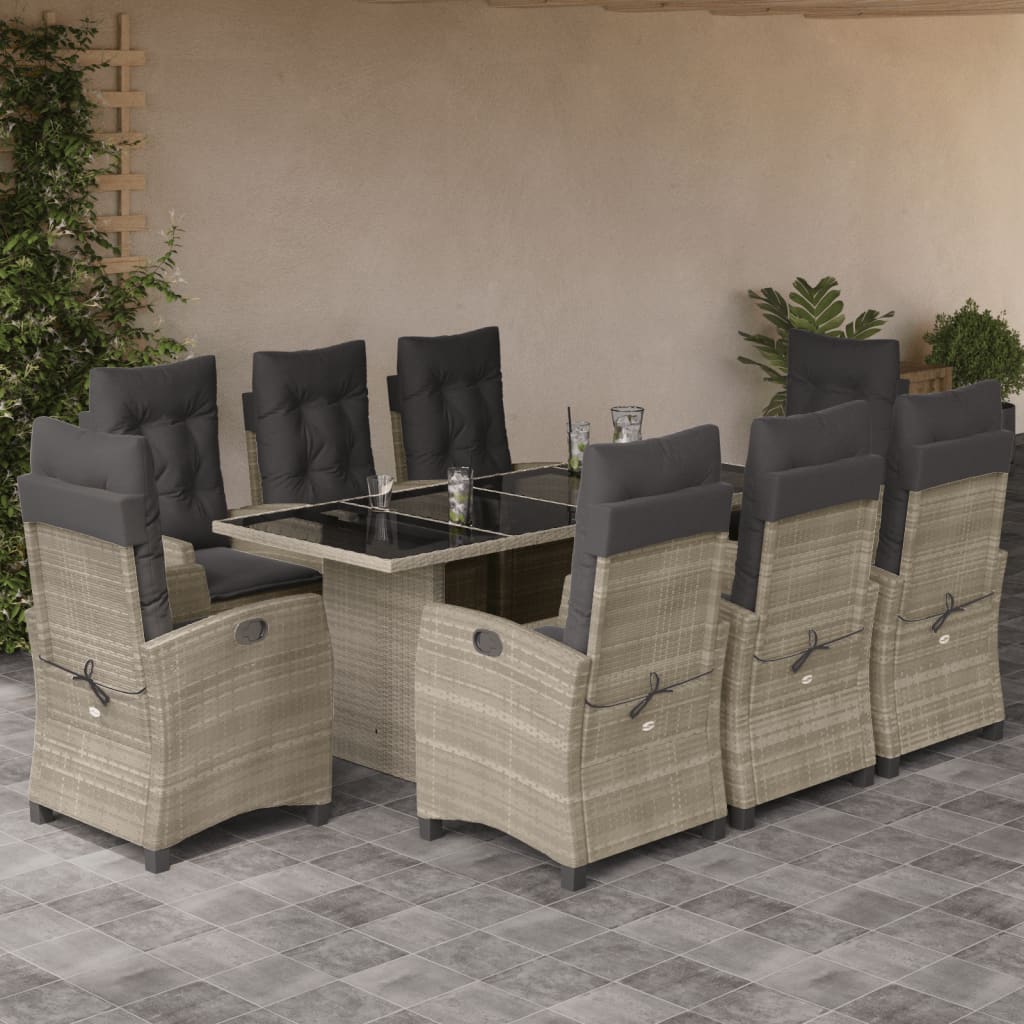 Set Mobilier De Grădină Cu Perne, 7 Piese, Maro, Poliratan