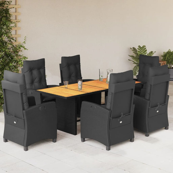 Set De Masă Pentru Grădină, 9 Piese, Cu Perne, Bej, Poliratan