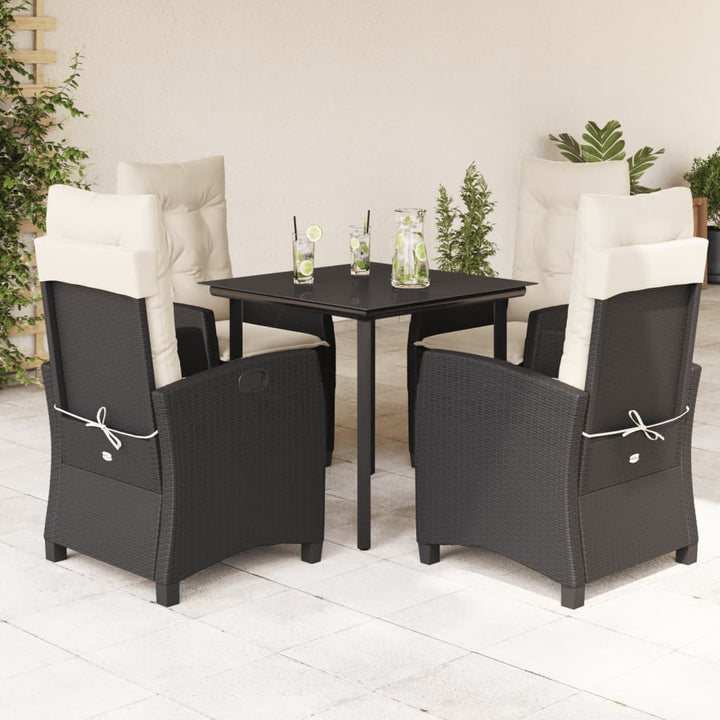 Set Mobilier De Grădină Cu Perne, 7 Piese, Negru, Poliratan