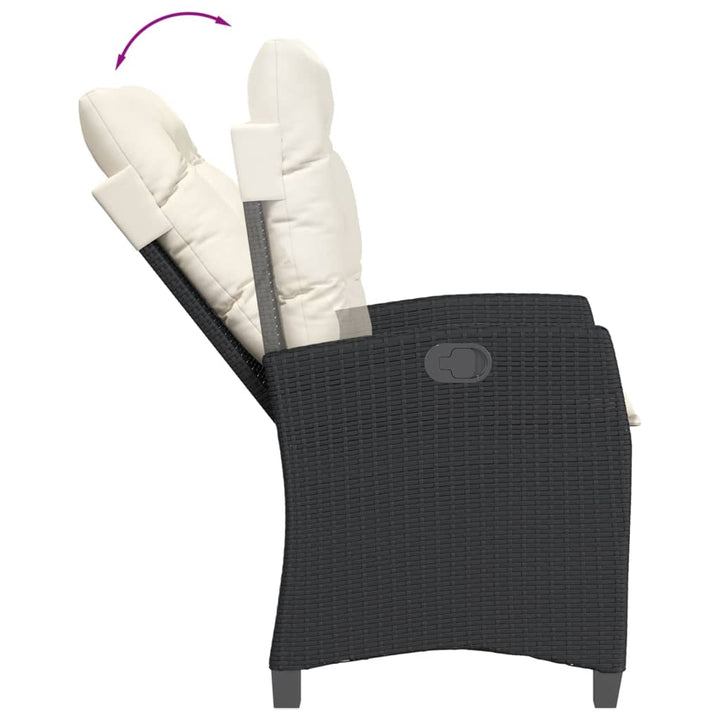 Set Mobilier De Grădină Cu Perne, 7 Piese, Negru, Poliratan