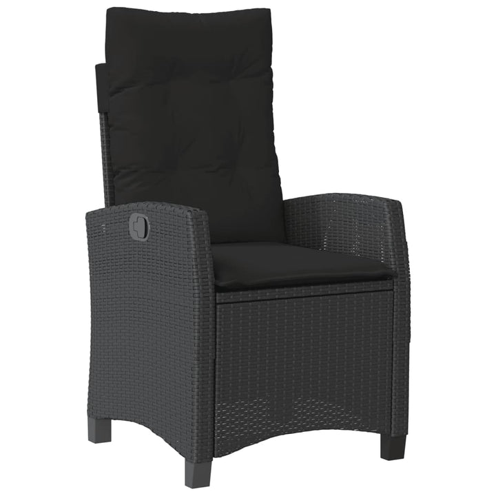 Set Mobilier De Grădină Cu Perne, 3 Piese, Negru, Poliratan