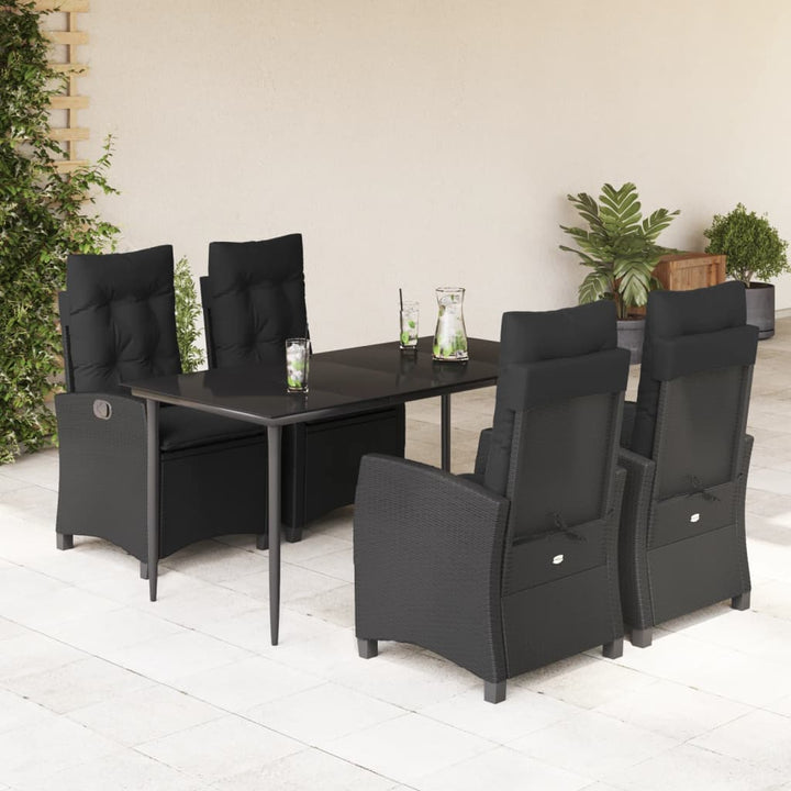 Set Mobilier De Grădină Cu Perne, 3 Piese, Negru, Poliratan