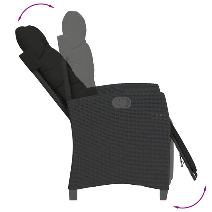 Set Mobilier De Grădină Cu Perne, 5 Piese, Negru, Poliratan